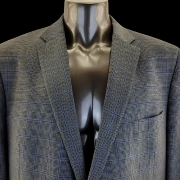 Peter Millar Mens Sport Coat Gray Windowpane Dual - Picture 3 of 5